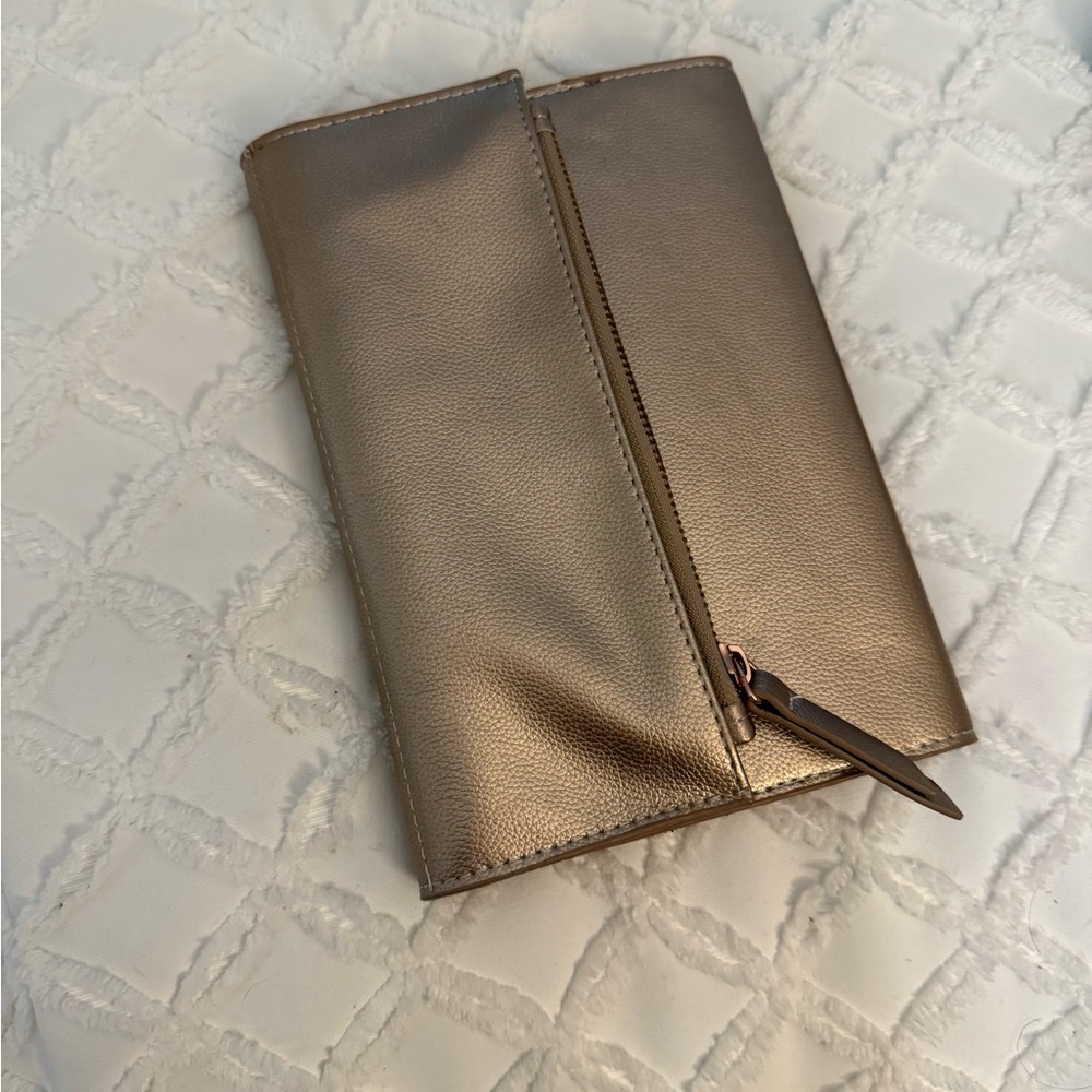 Metallic RoseGold Leather Wallet from Anthropologie